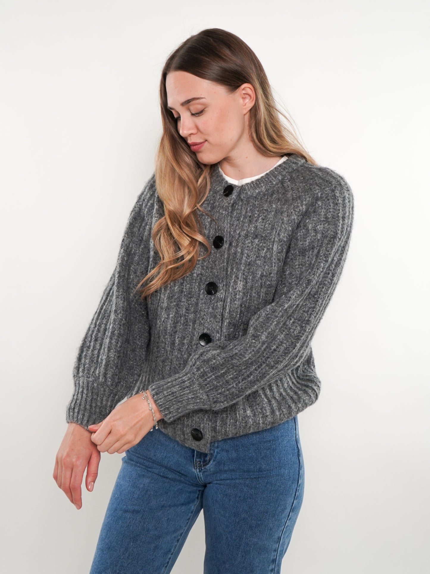 Strickjacke Ylva - Grau