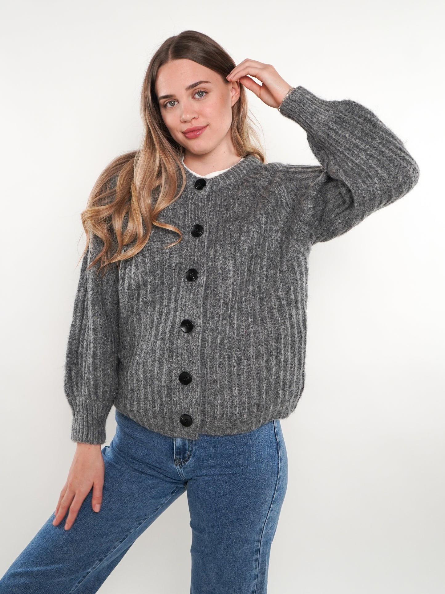 Strickjacke Ylva - Grau