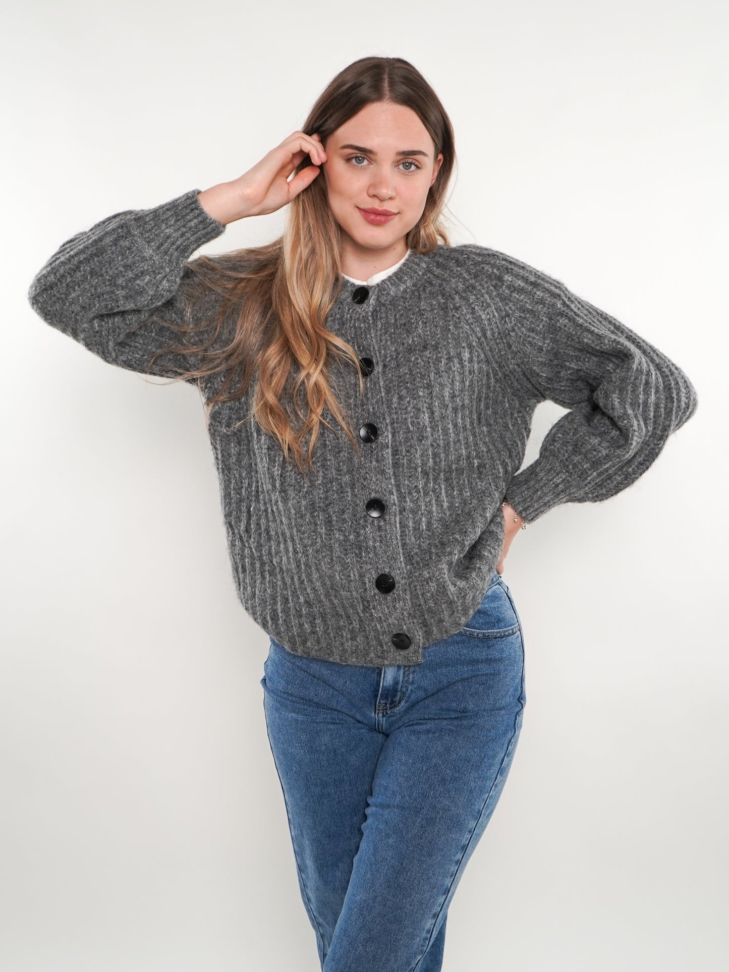 Strickjacke Ylva - Grau