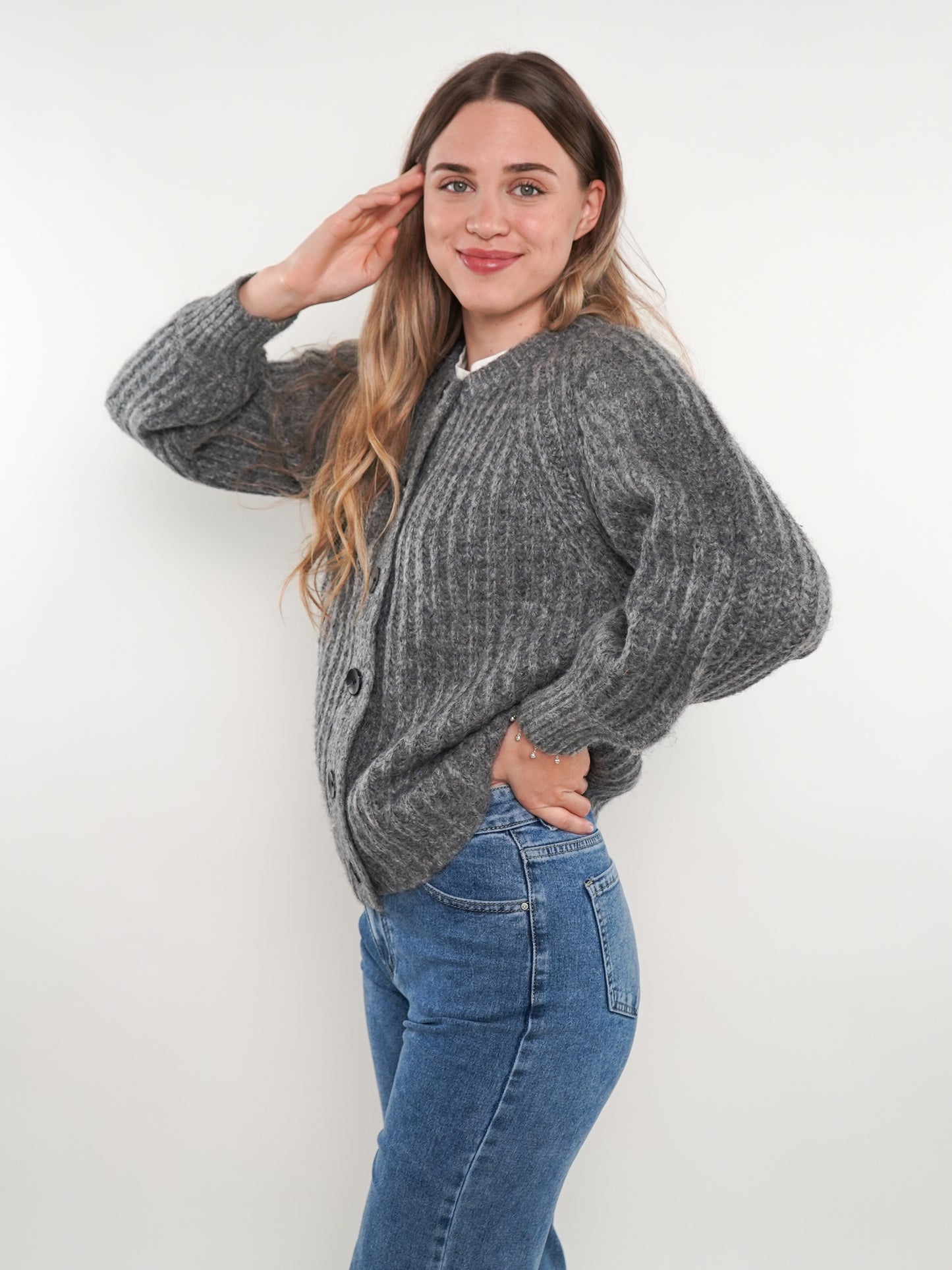 Strickjacke Ylva - Grau