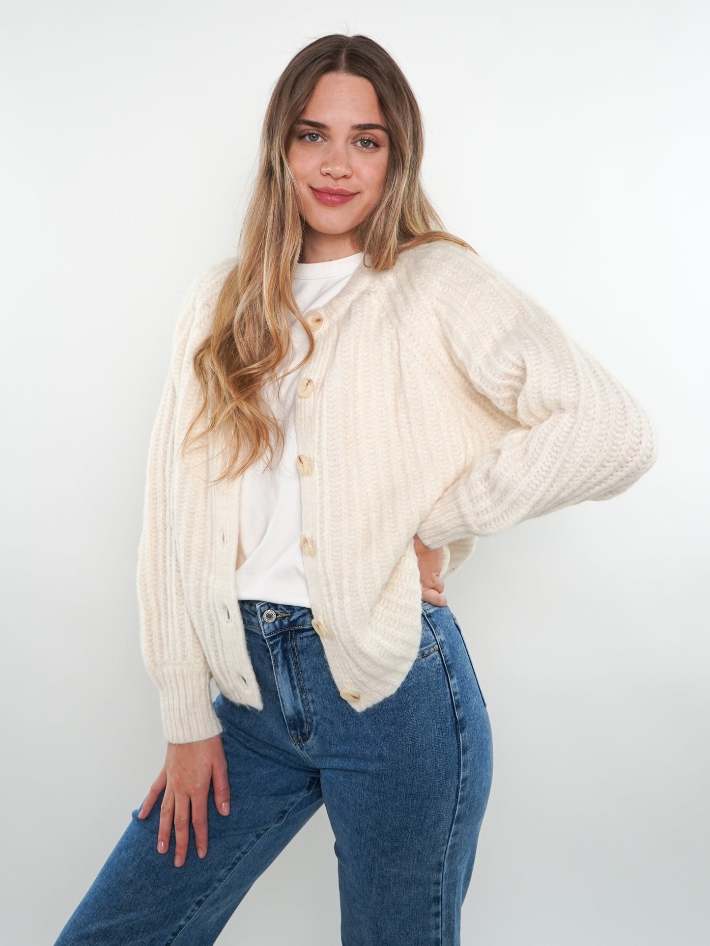 Strickjacke Ylva - Cremeweiß