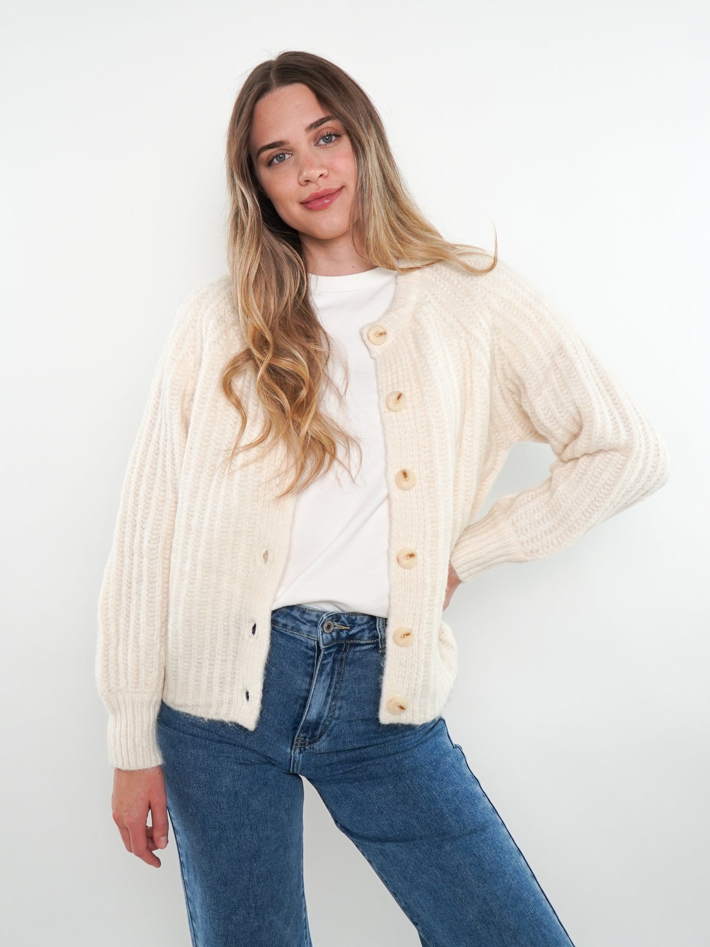 Strickjacke Ylva - Cremeweiß