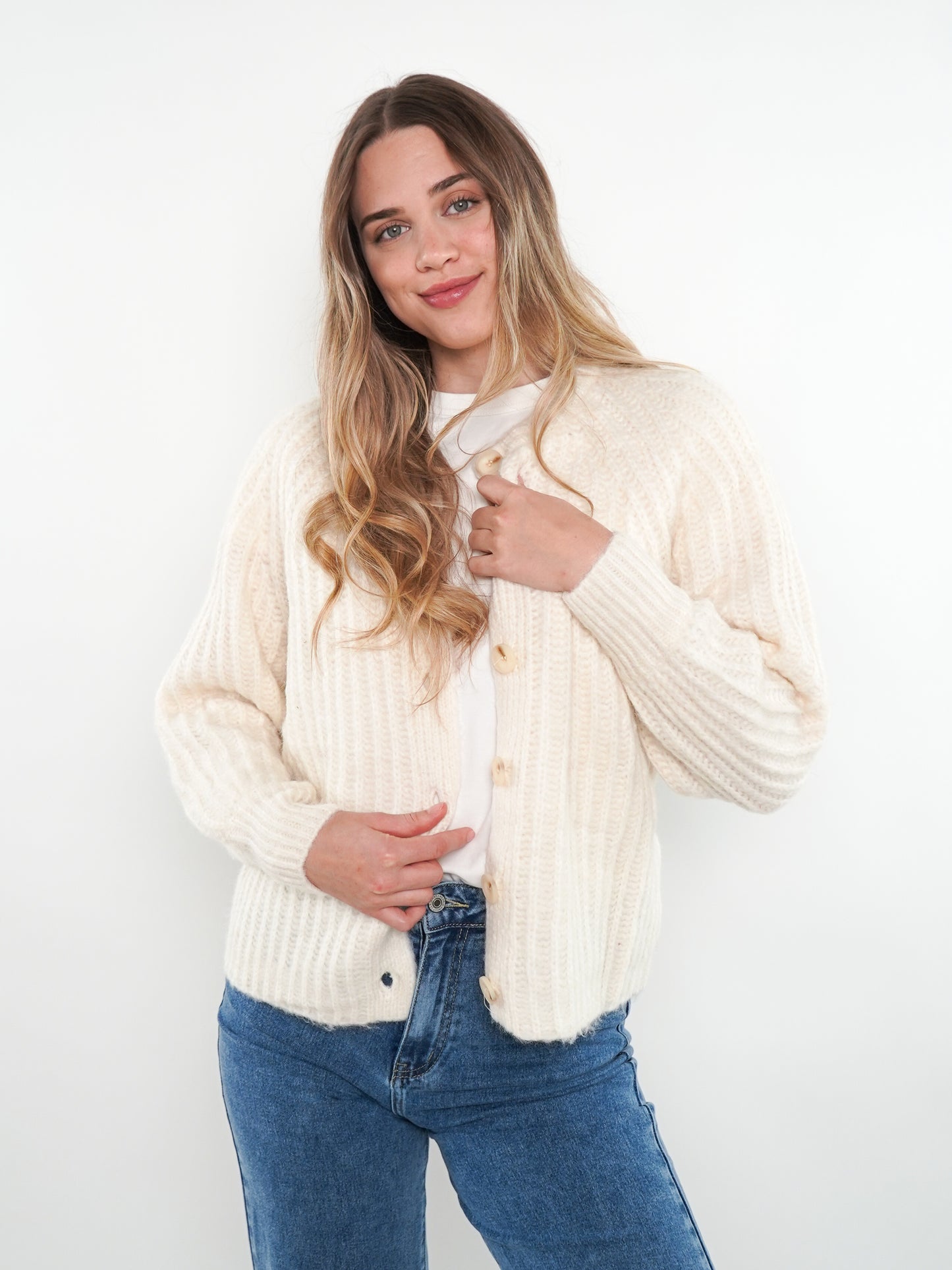 Strickjacke Ylva - Cremeweiß