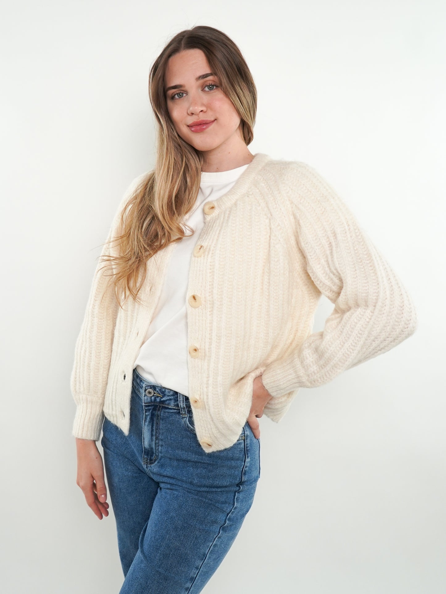 Strickjacke Ylva - Cremeweiß