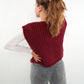 LUCKY DEAL 1226 Kurzarm Strickweste Elena - Bordeaux - vom Umtausch ausgeschlossen -