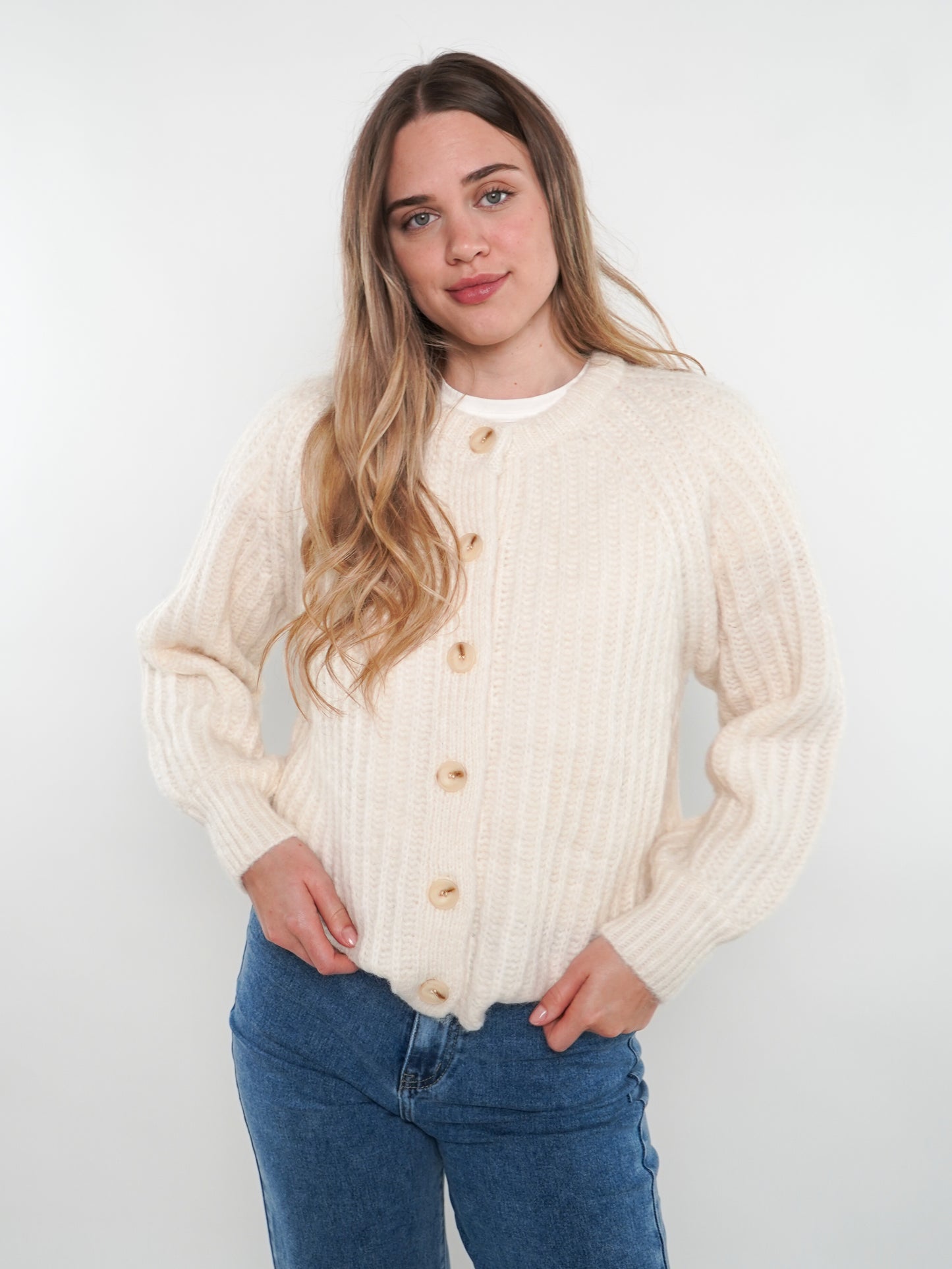 Strickjacke Ylva - Cremeweiß