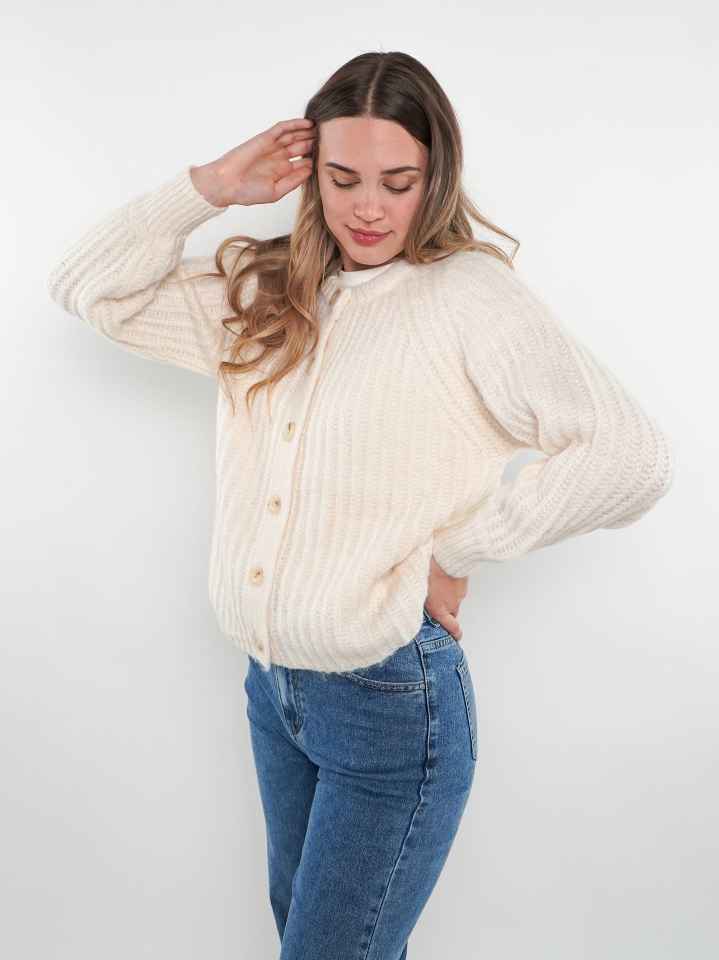 Strickjacke Ylva - Cremeweiß