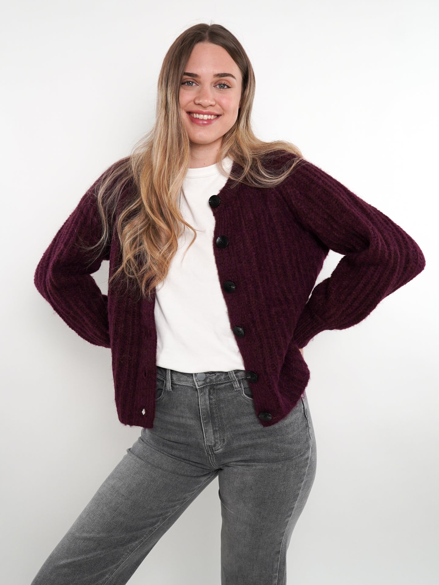 Strickjacke Ylva - Bordeaux