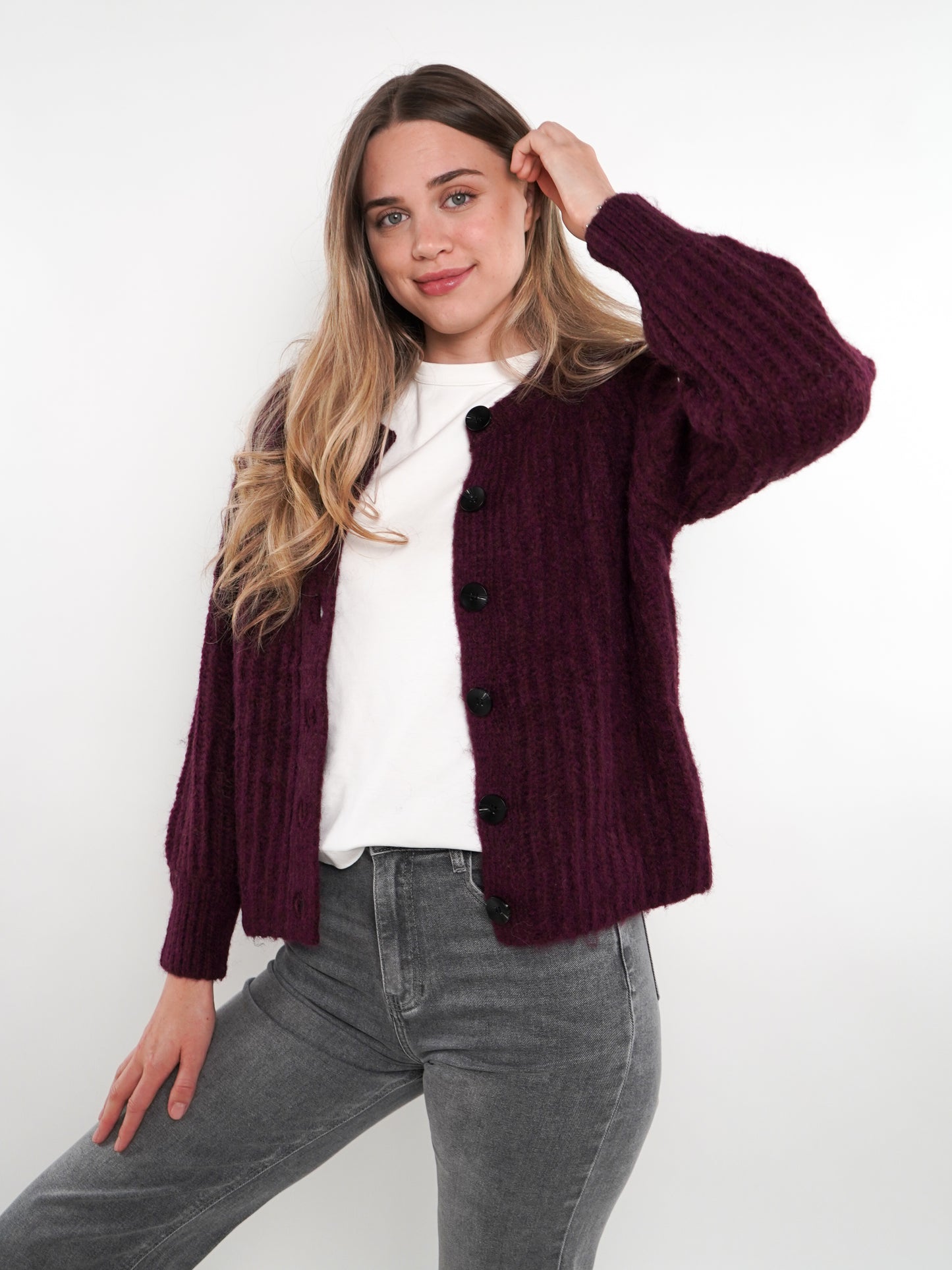 Strickjacke Ylva - Bordeaux