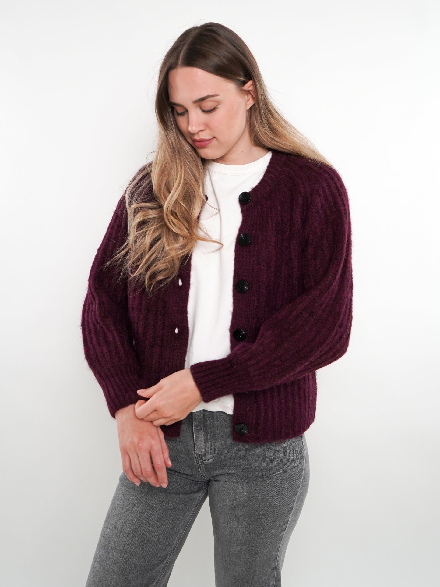 Strickjacke Ylva - Bordeaux