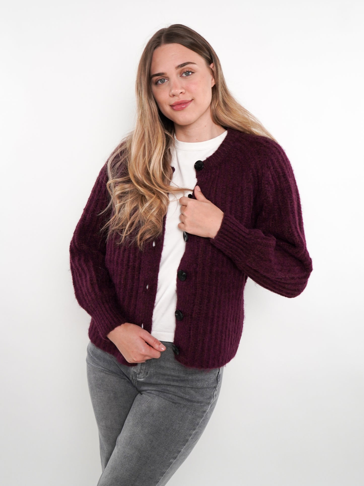 Strickjacke Ylva - Bordeaux