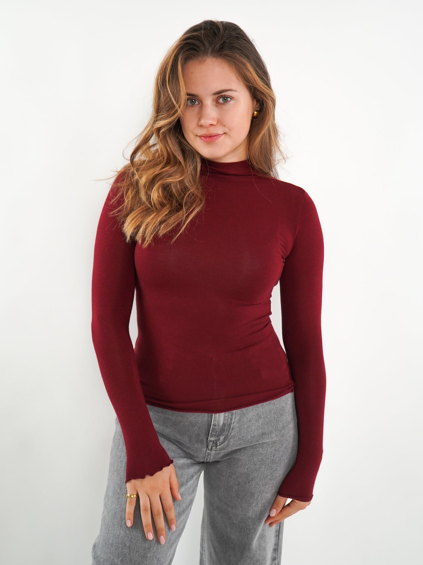 Essential Seamless high-neck Longsleeve - Dark Berry