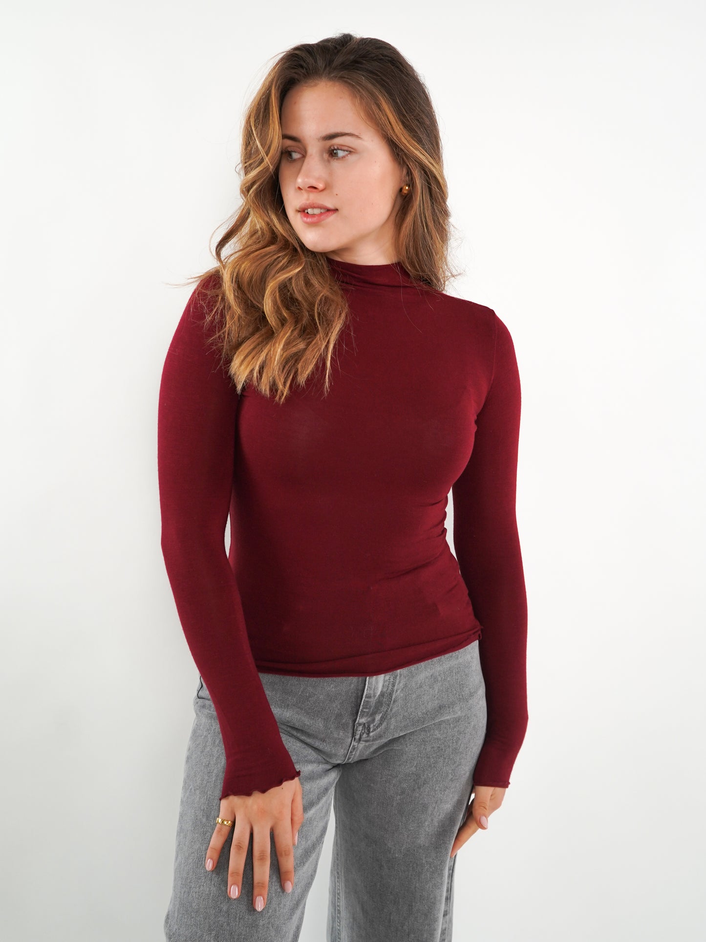 Essential Seamless high-neck Longsleeve - Dark Berry