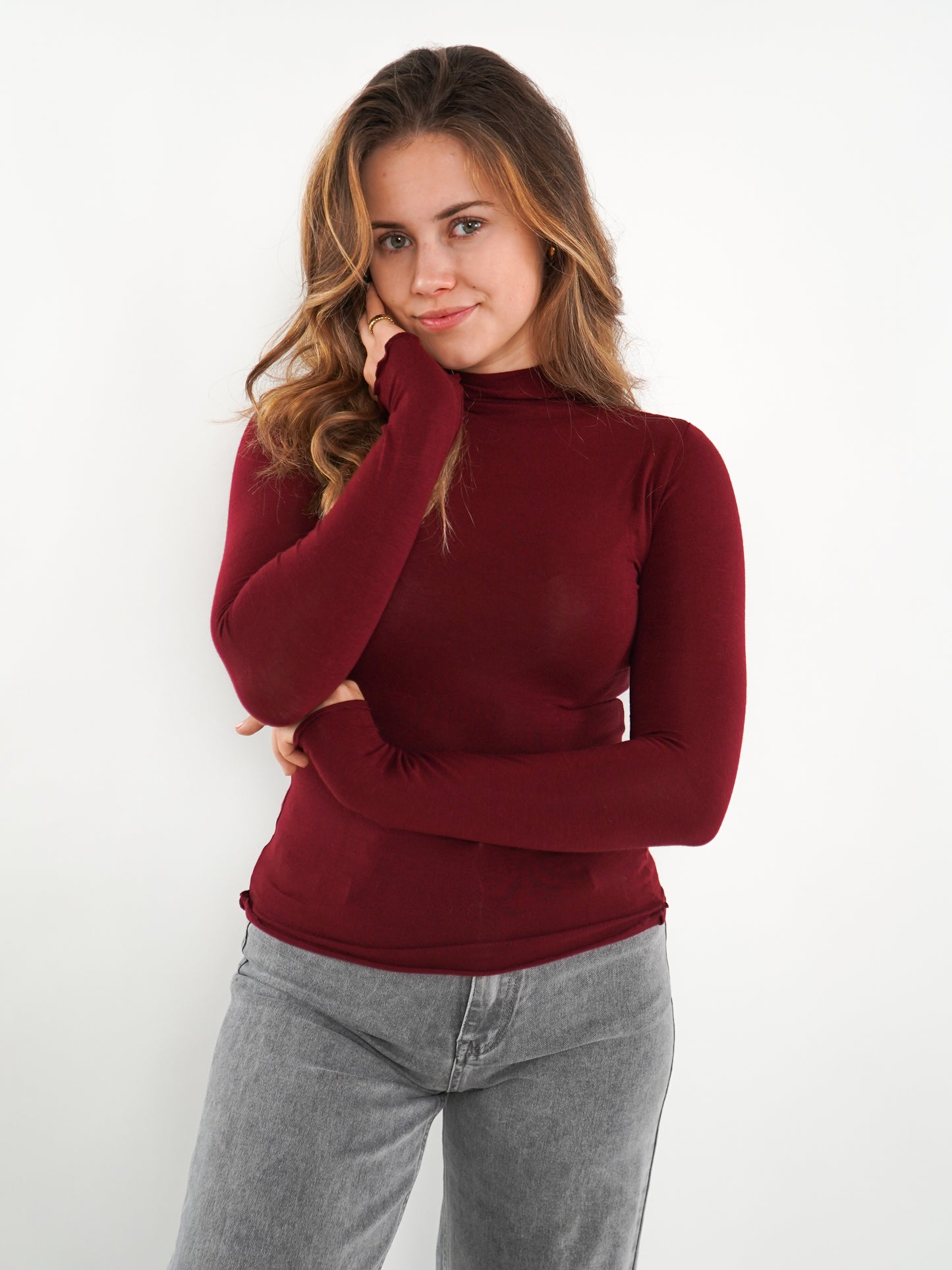 Essential Seamless high-neck Longsleeve - Dark Berry