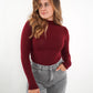 Essential Seamless high-neck Longsleeve - Dark Berry