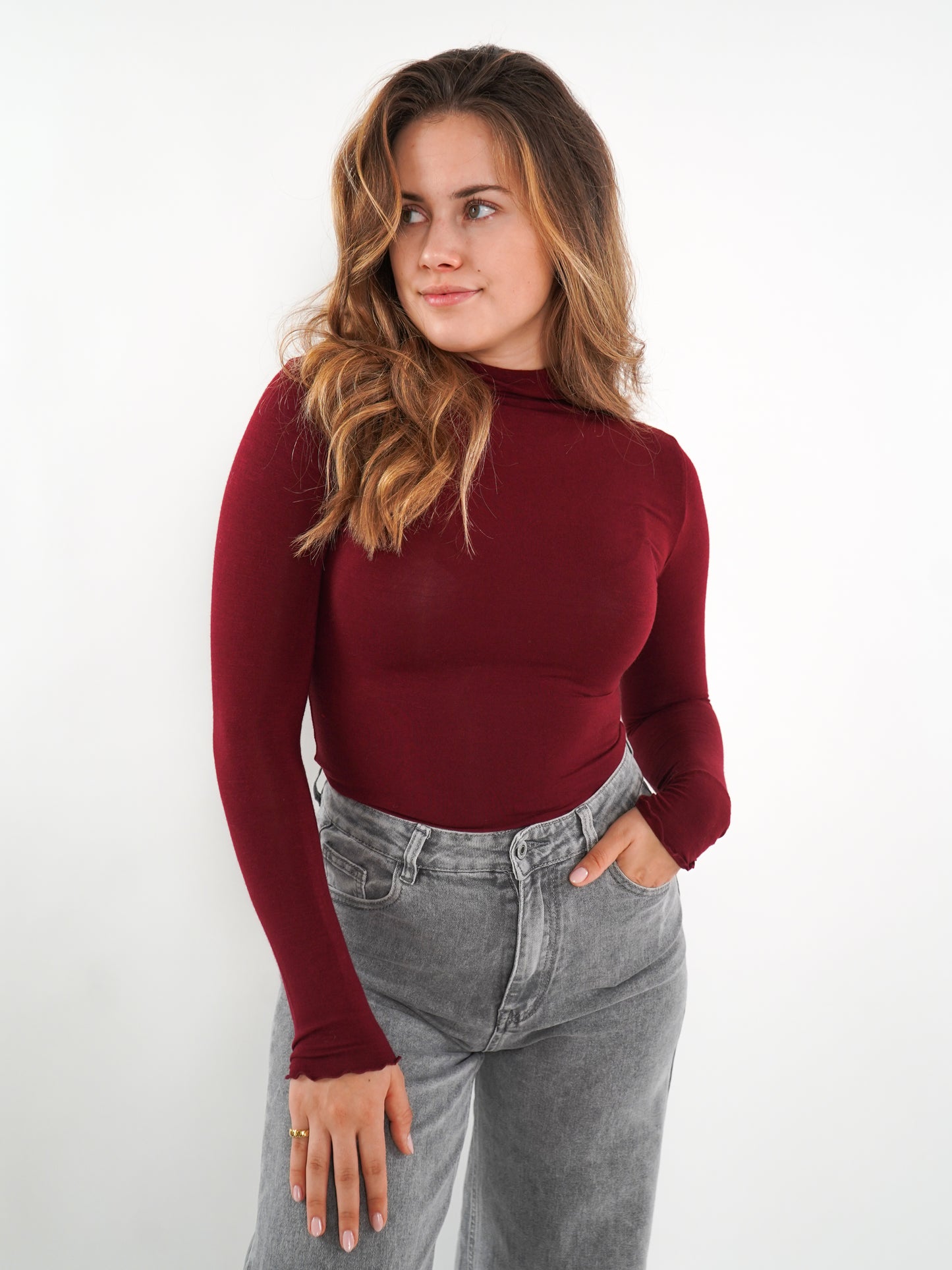 Essential Seamless high-neck Longsleeve - Dark Berry