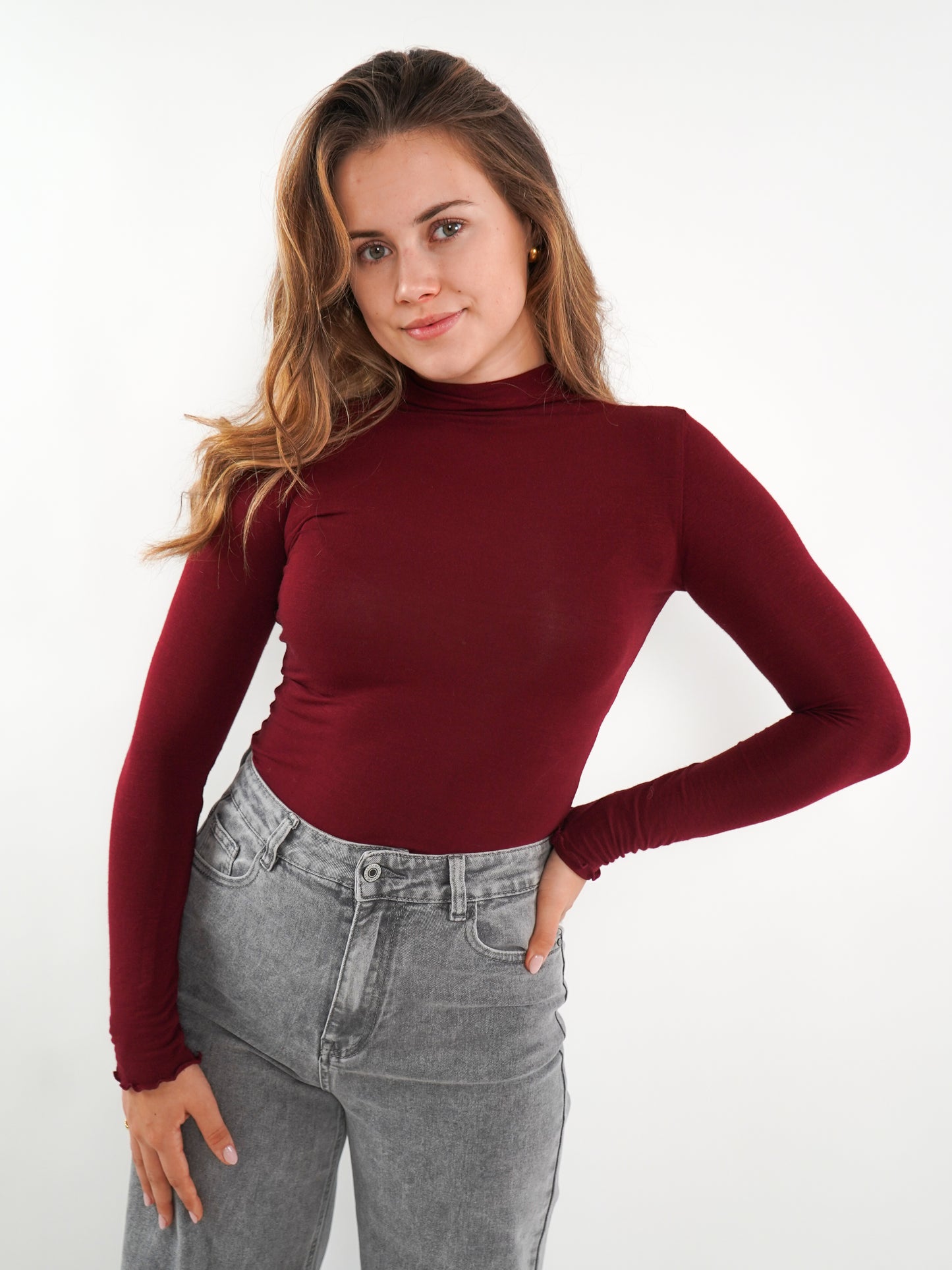 Essential Seamless high-neck Longsleeve - Dark Berry