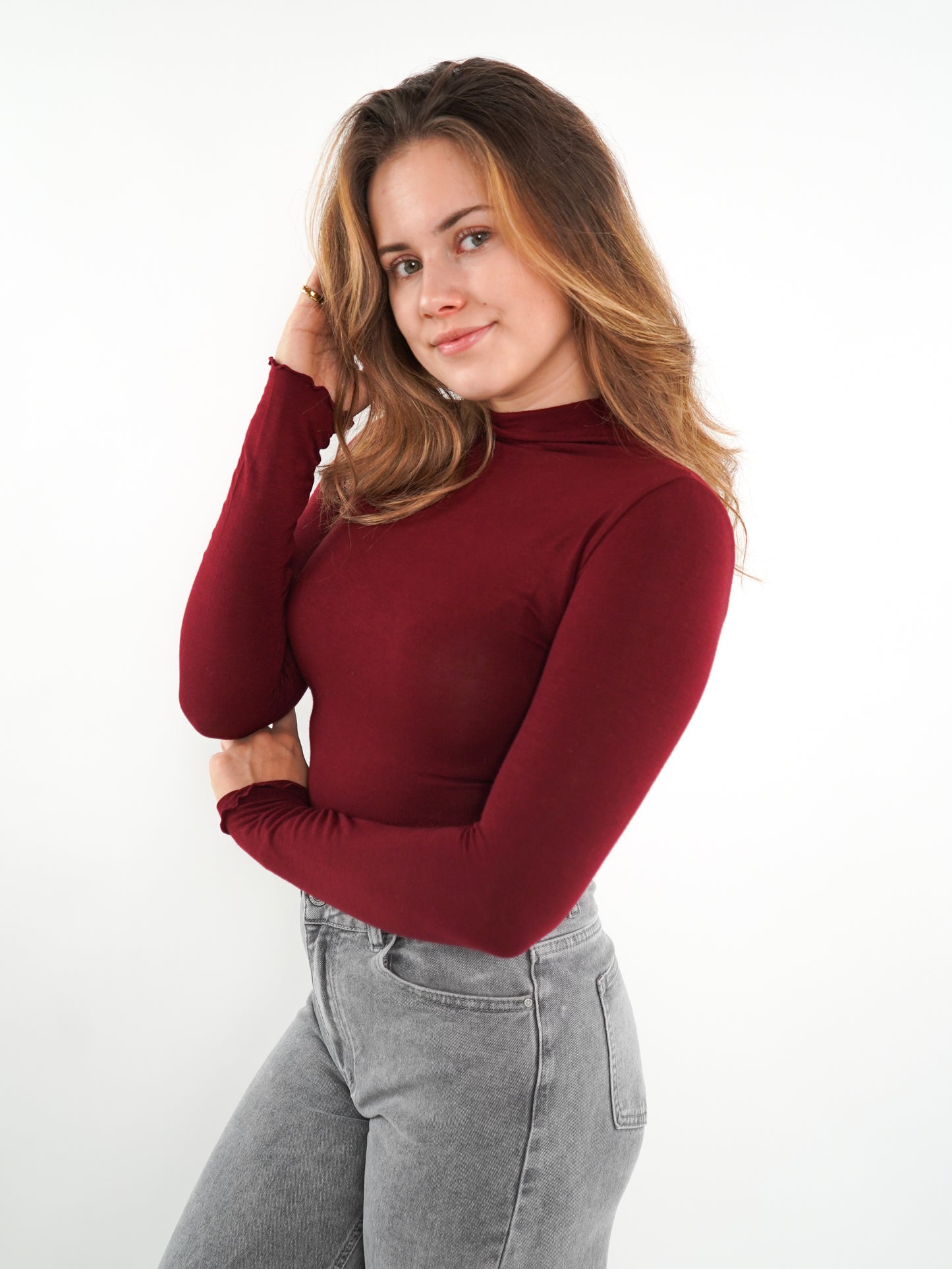 Essential Seamless high-neck Longsleeve - Dark Berry