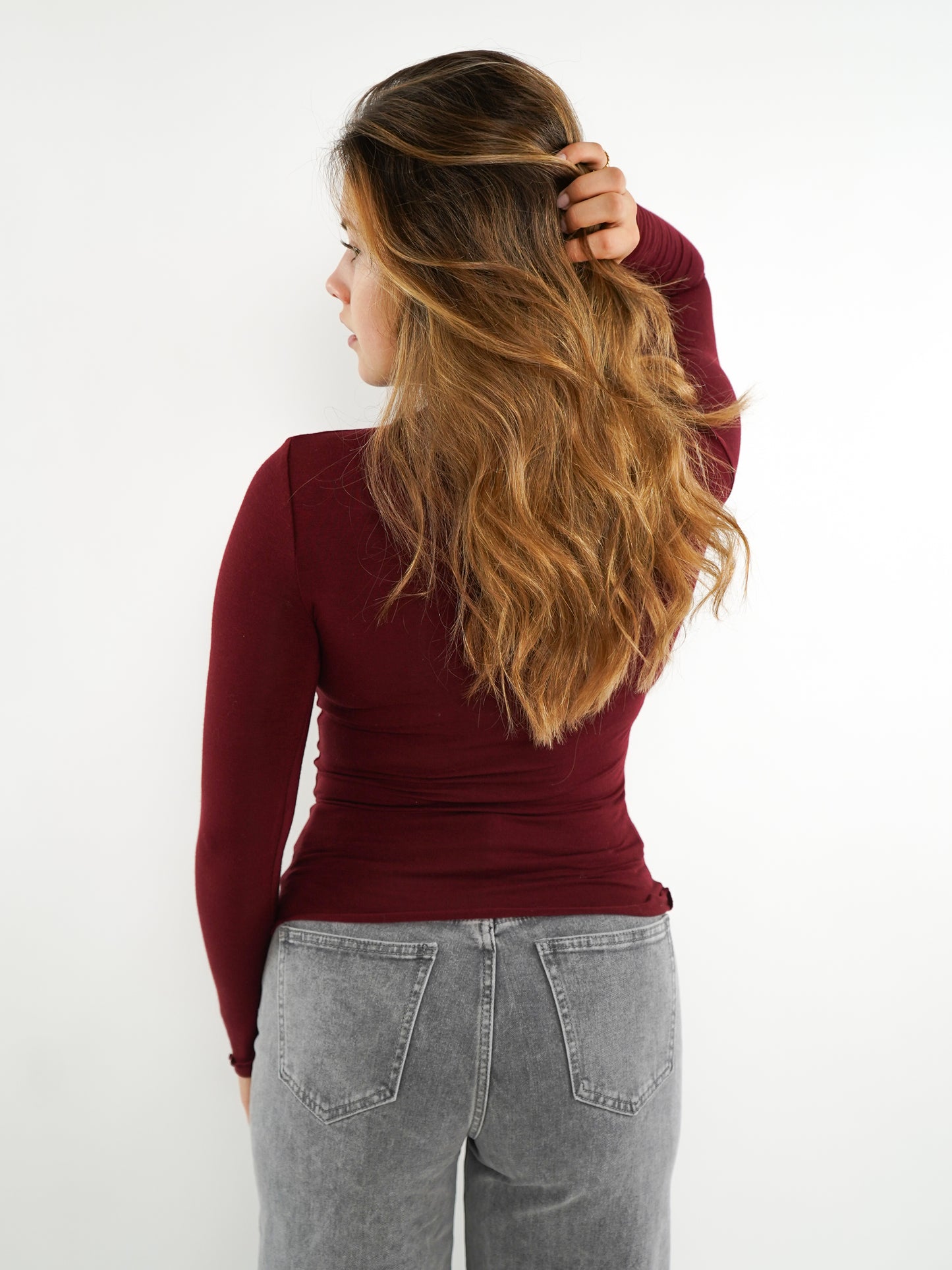 Essential Seamless high-neck Longsleeve - Dark Berry