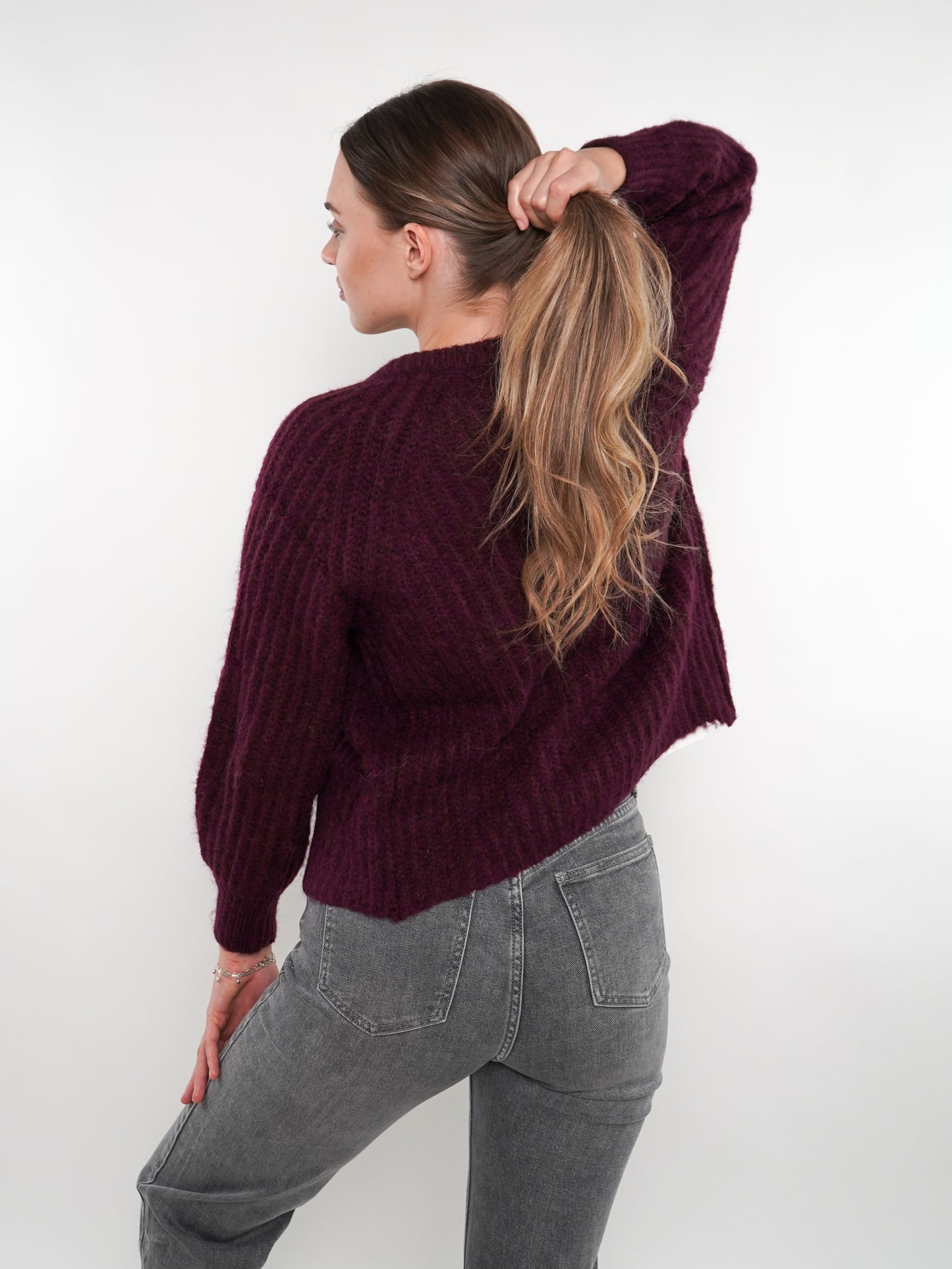 Strickjacke Ylva - Bordeaux