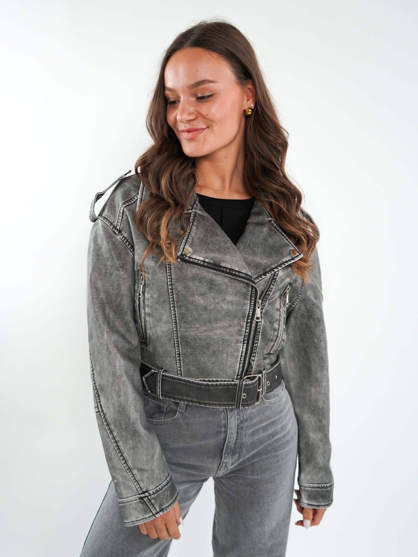 Wild Soul Leather Jacket - Washed Grau