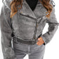 Wild Soul Leather Jacket - Washed Grau