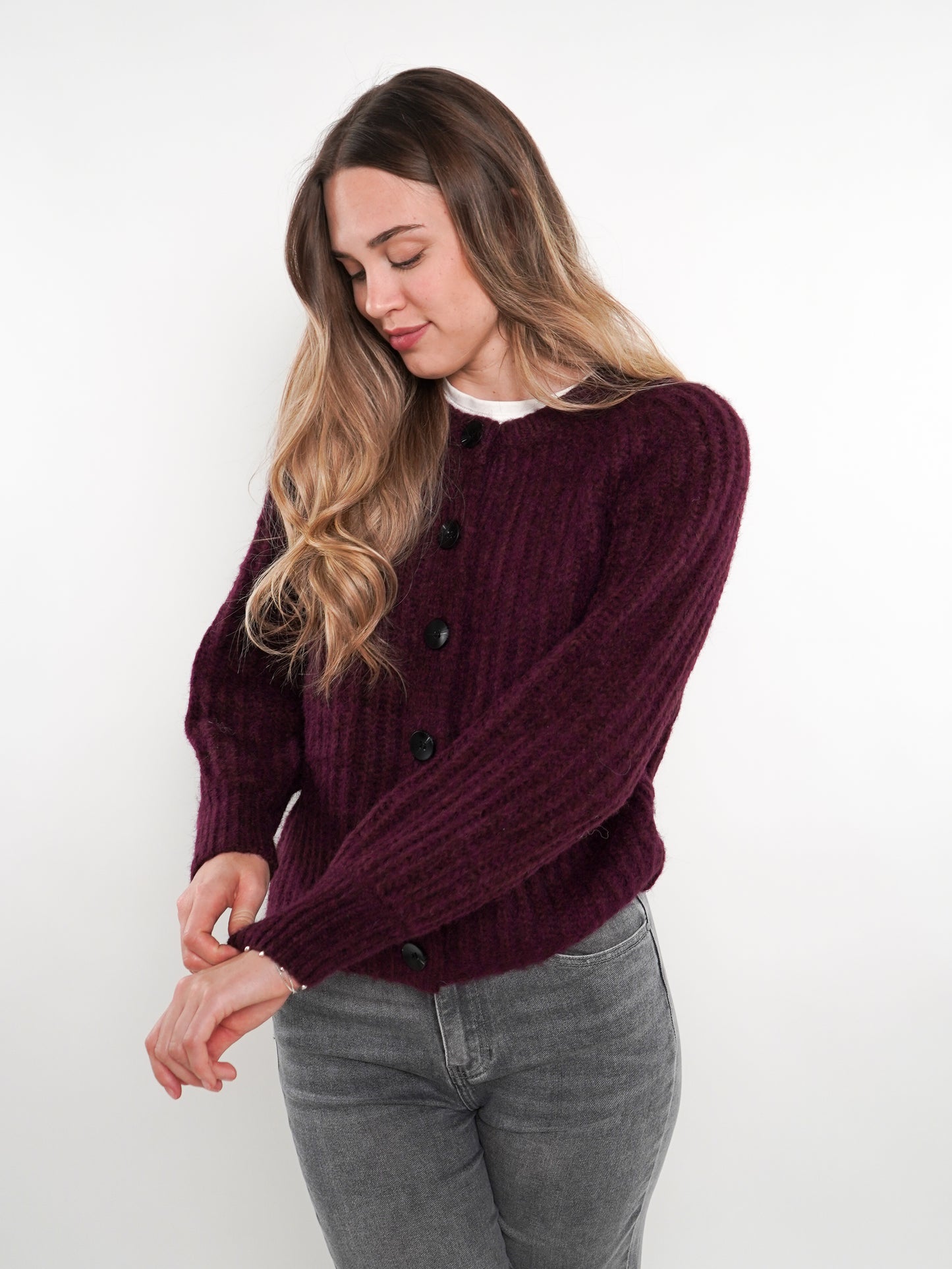 Strickjacke Ylva - Bordeaux