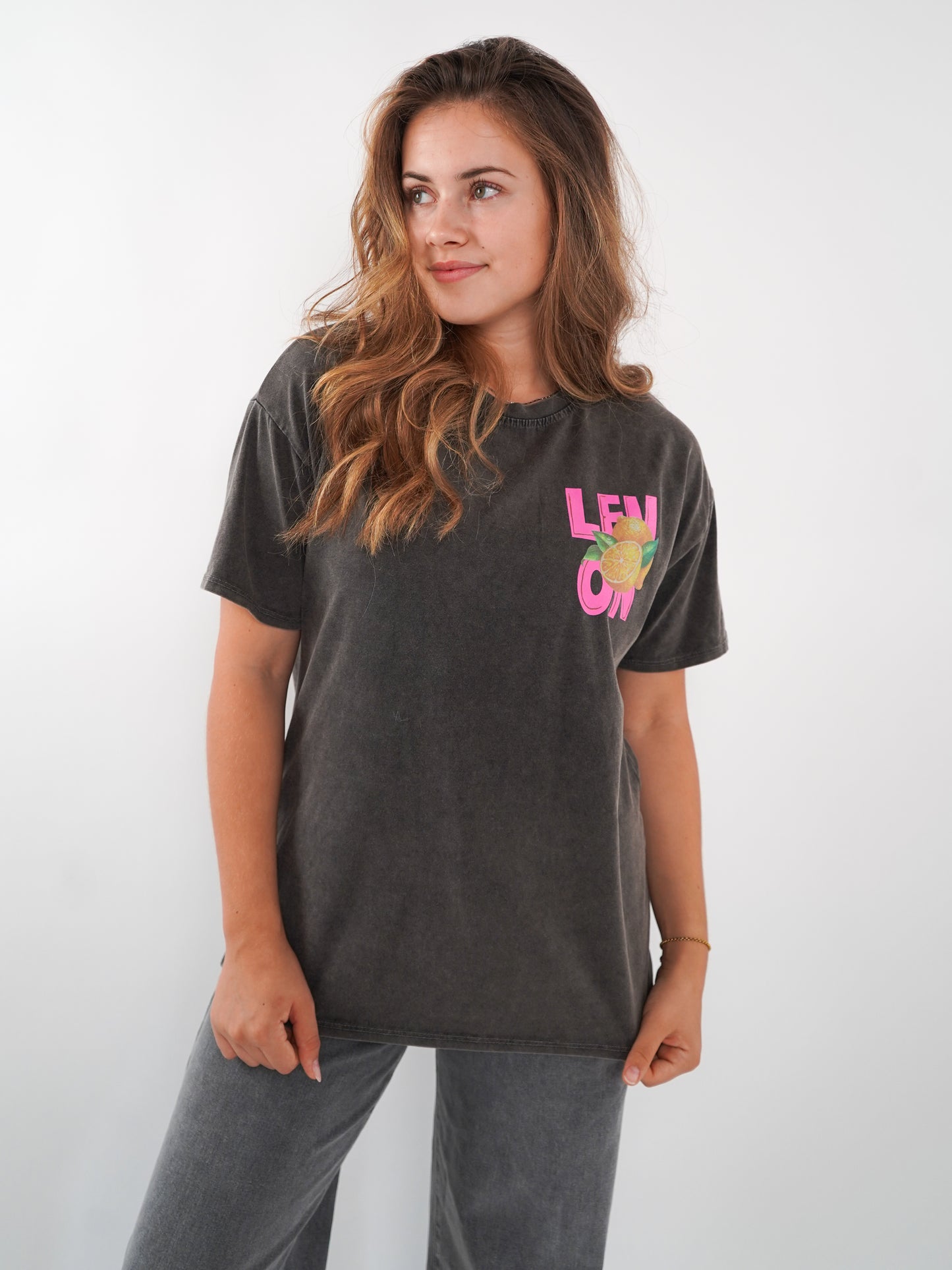 Lemon T-Shirt - Washed Schwarz