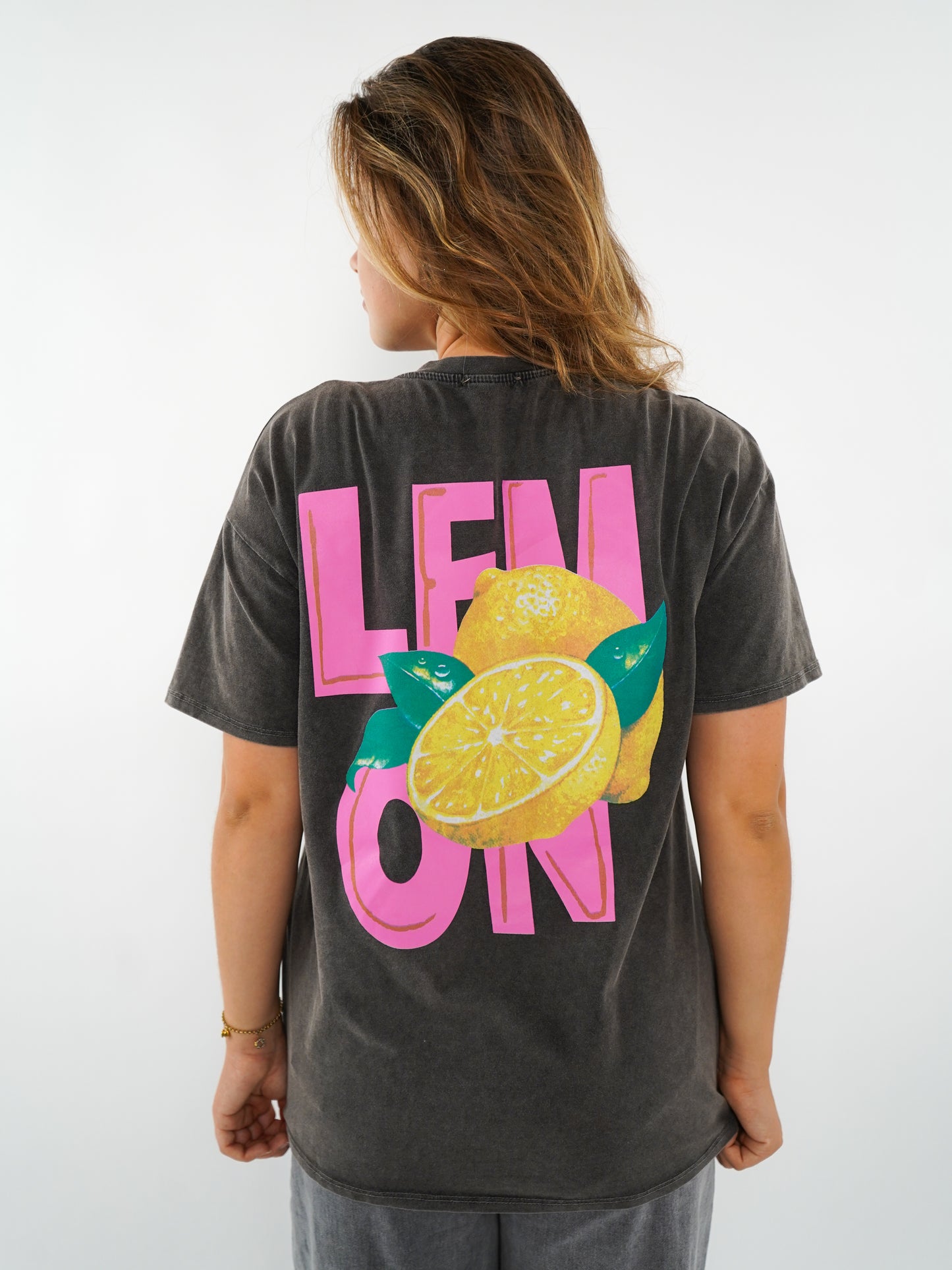 Lemon T-Shirt - Washed Schwarz