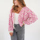 Knit Cardigan Leo - Rosa/Creme