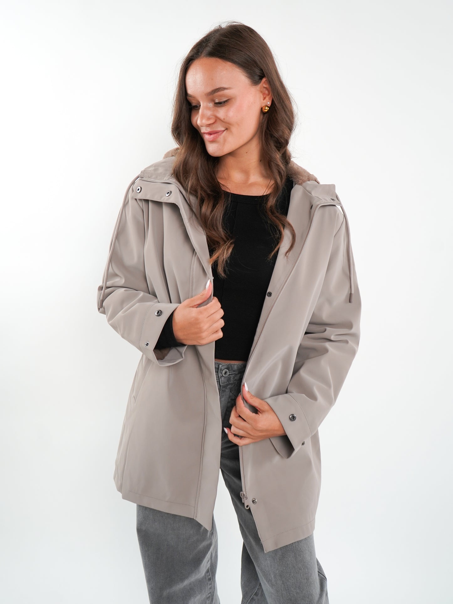 Chic Trek Coat - Dark Clay