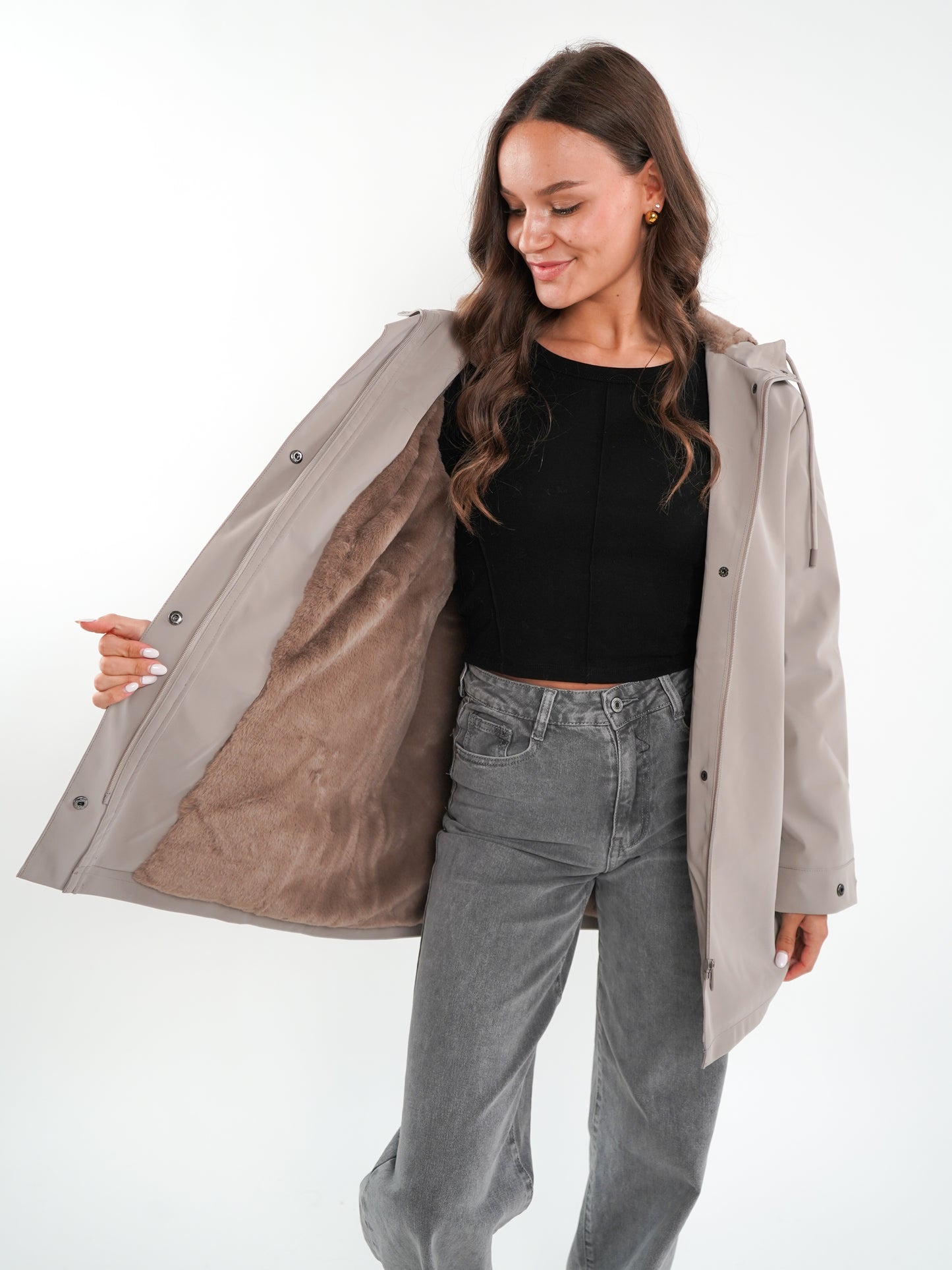 Chic Trek Coat - Dark Clay