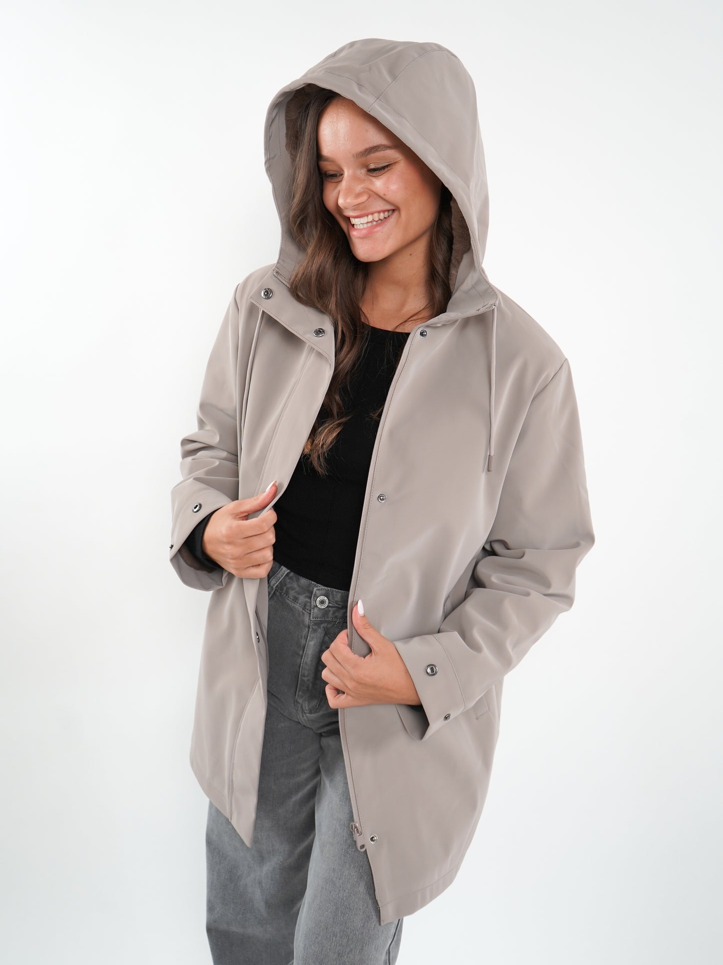 Chic Trek Coat - Dark Clay