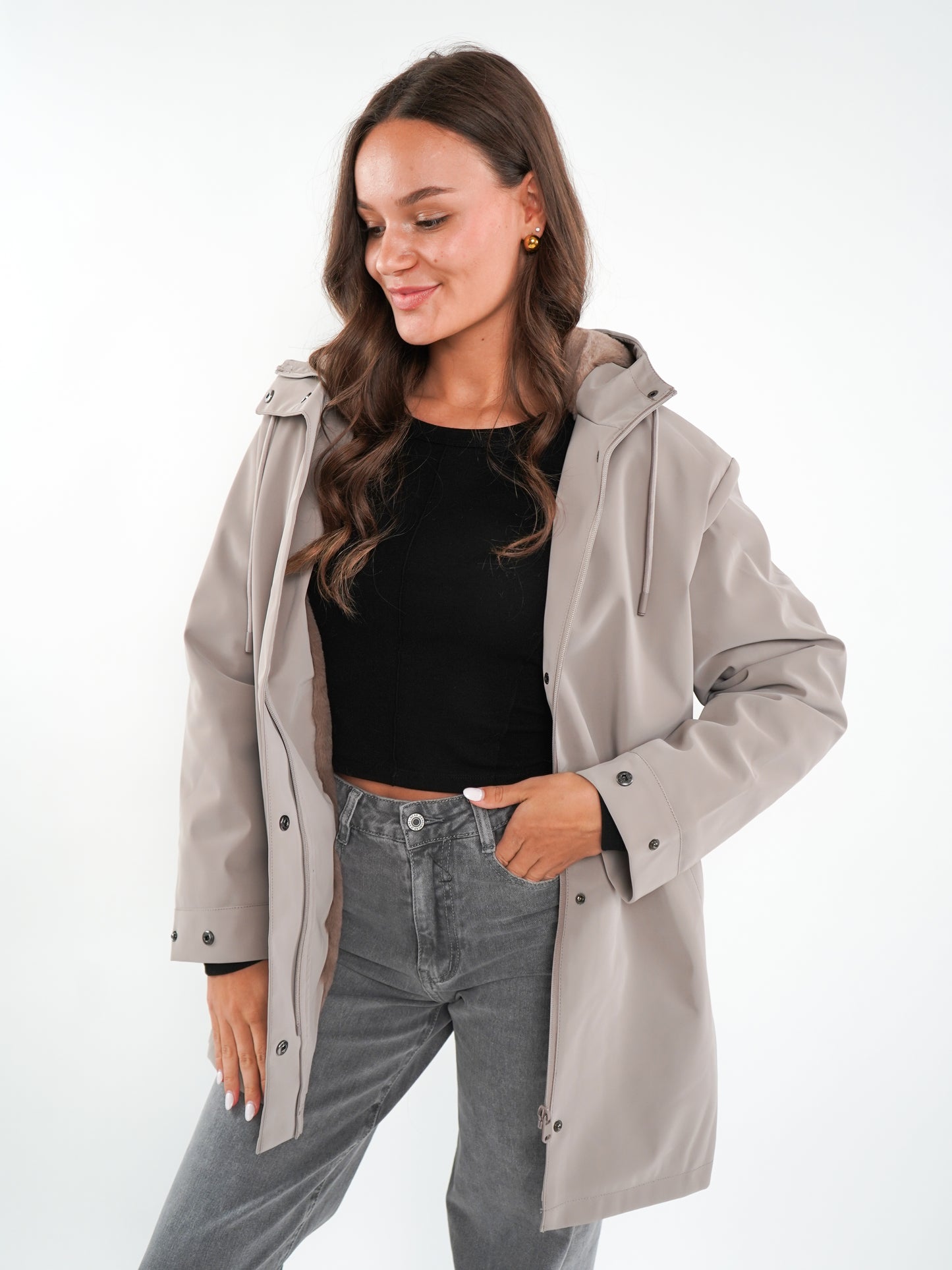 Chic Trek Coat - Dark Clay