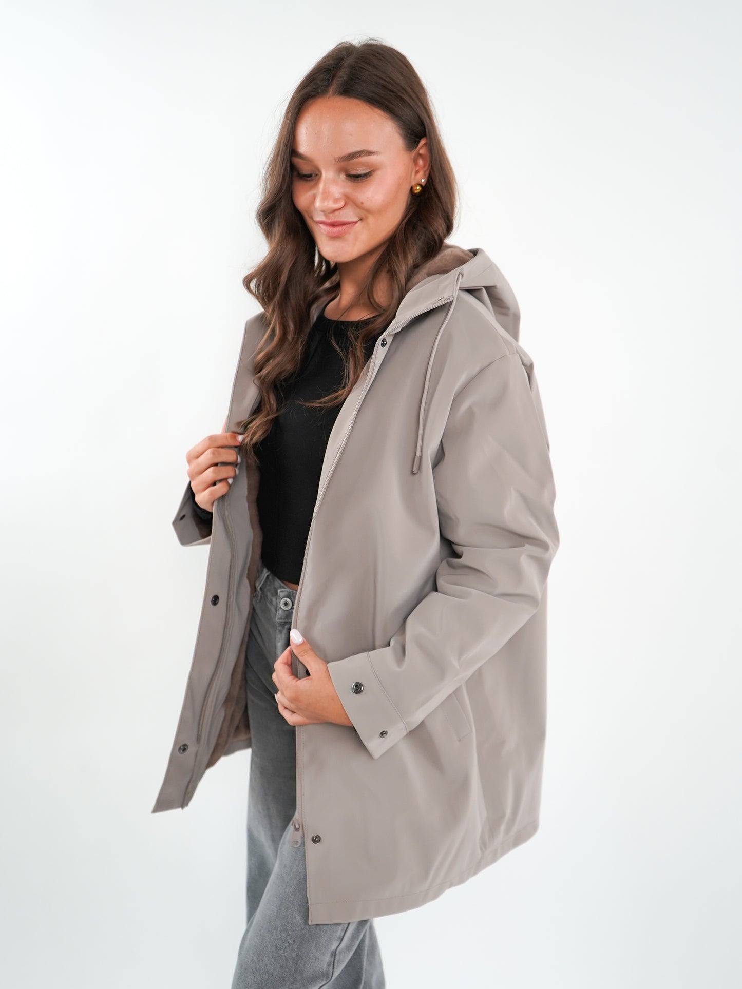 Chic Trek Coat - Dark Clay