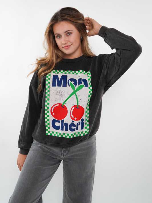 Mon Chéri Summer Sweatshirt - Washed Schwarz