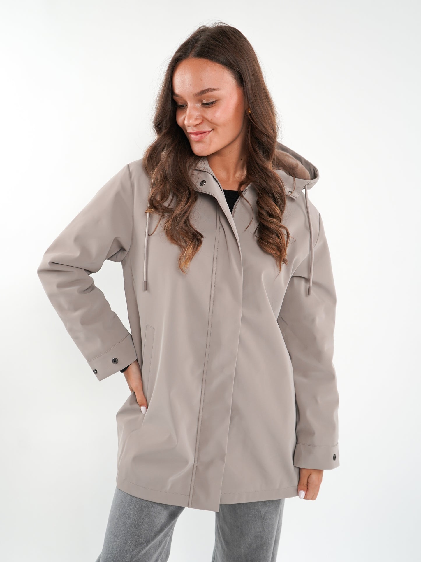 Chic Trek Coat - Dark Clay