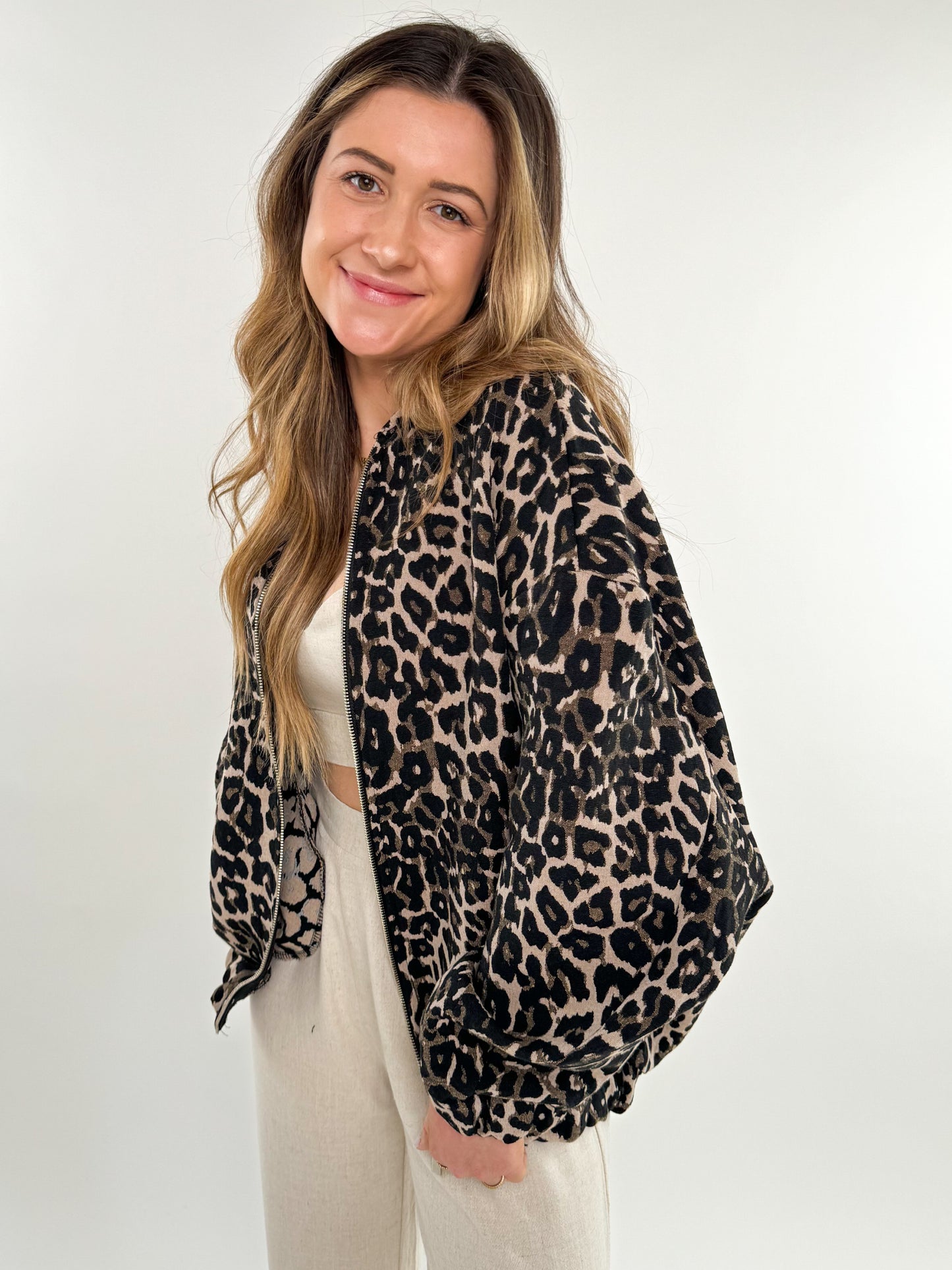 Bomberjacke Leopard - braun