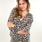 Leopard Cardigan Musselin Bow - beige