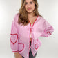 Full of Love Cardigan kariert rosa