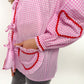 Full of Love Cardigan kariert rosa