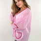 Full of Love Cardigan kariert rosa