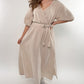 Musselin Maxikleid Olivia - beige