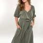 Musselin Maxikleid Olivia - Olive