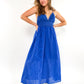 Cotton Lace Midi Dress - blau