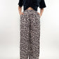 Sleek Leo Print Straight Stoffhose - weiss