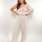 ZWEITELIEBE 223 Starstruck Off Shoulder Jumpsuit Musselin - Beige - vom Umtausch ausgeschlossen -