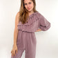 Starstruck Off Shoulder Jumpsuit Musselin - Mauve