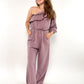 Starstruck Off Shoulder Jumpsuit Musselin - Mauve