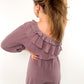 Starstruck Off Shoulder Jumpsuit Musselin - Mauve